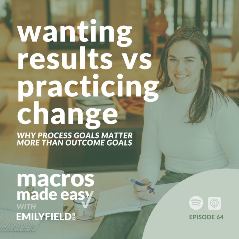 process goals, outcome goals, sustainable behaviors, tracking macros