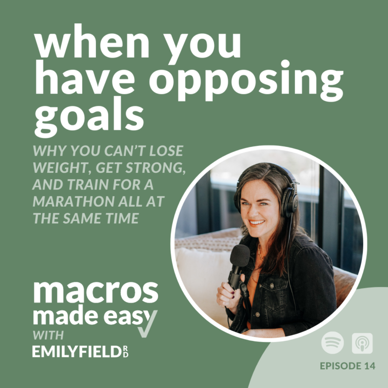 opposing goals, getting stronger, losing weight, training for a marathon, health, body composition, athletic performance, calorie deficit, weight loss, muscle growth, nutrient availability, performance, training intensity, muscle loss, metabolism, risk of injury, recovery, hormonal imbalances, prioritize